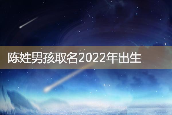 陈姓男孩取名2022年出生