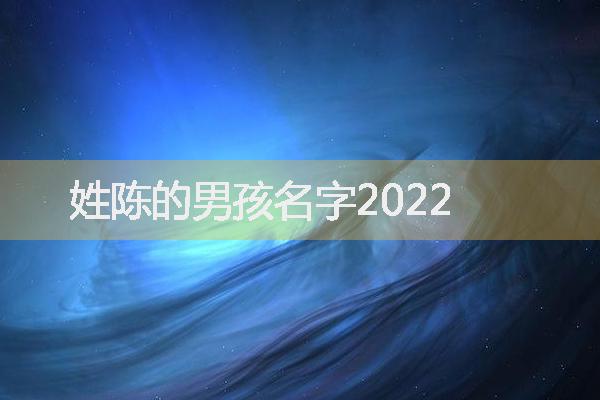 姓陈的男孩名字2022