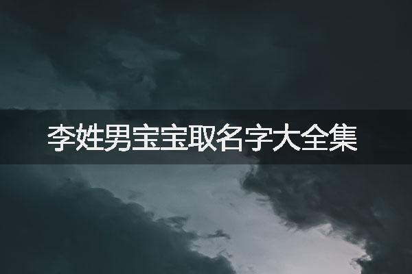 李姓男宝宝取名字大全集