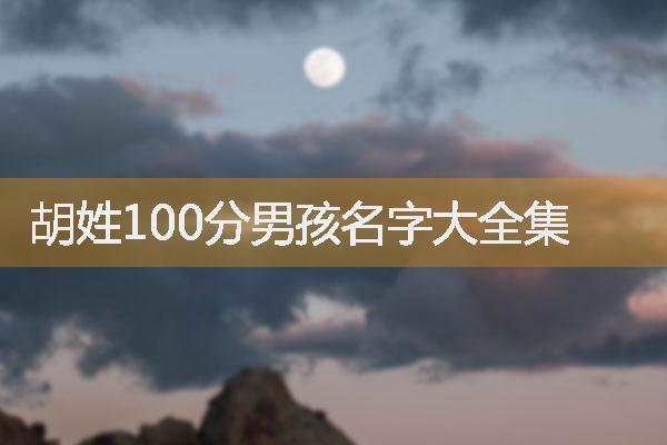 胡姓100分男孩名字大全集