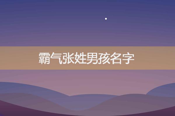 霸气张姓男孩名字