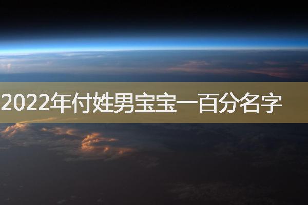 2022年付姓男宝宝一百分名字