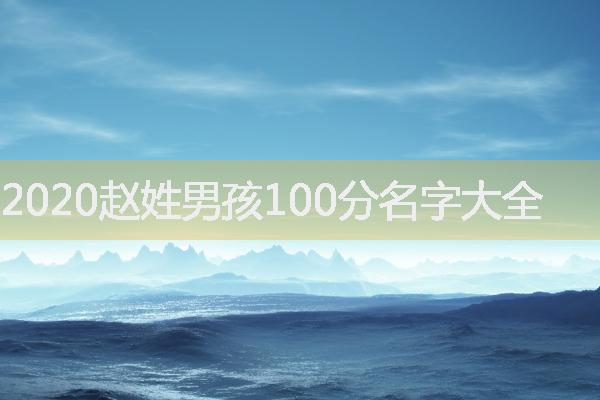 2020赵姓男孩100分名字大全