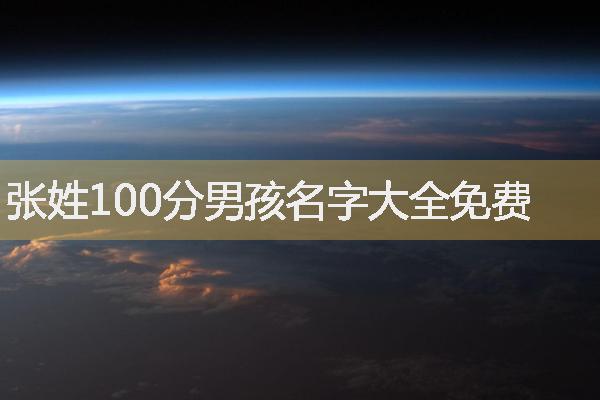 张姓100分男孩名字大全免费