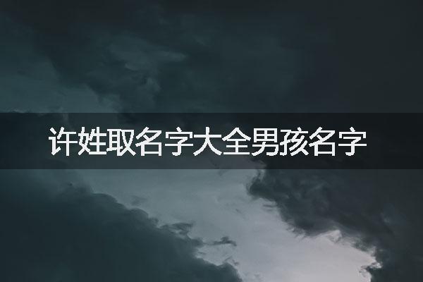 许姓取名字大全男孩名字