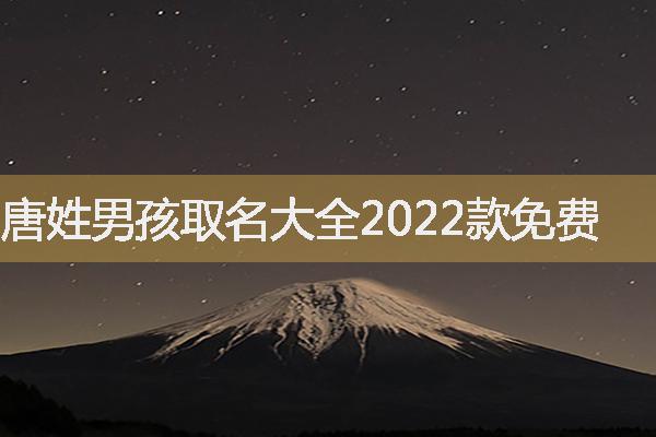 唐姓男孩取名大全2022款免费