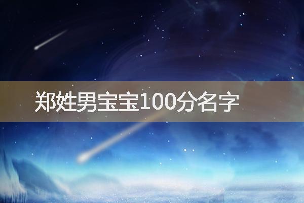 郑姓男宝宝100分名字