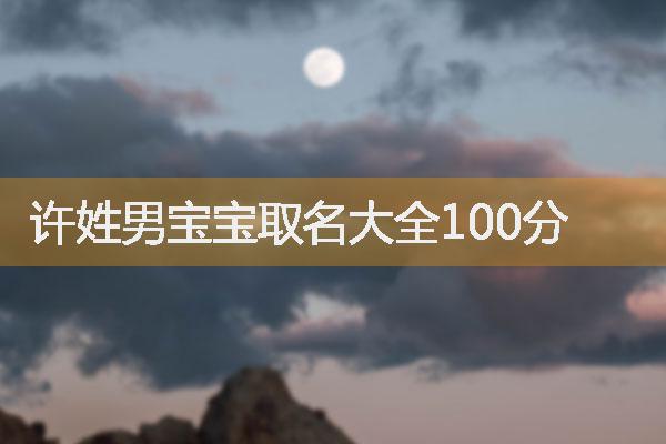 许姓男宝宝取名大全100分