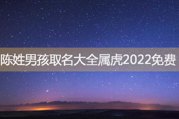 陈姓男孩取名大全属虎2022免费