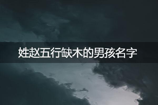 姓赵五行缺木的男孩名字