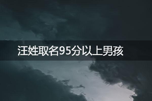 汪姓取名95分以上男孩