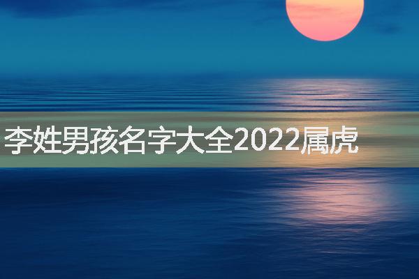 李姓男孩名字大全2022属虎