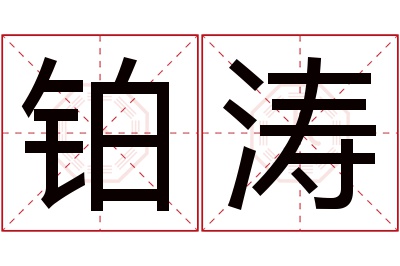 铂涛名字寓意