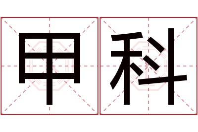 甲科名字寓意