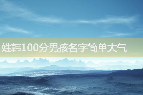 姓韩100分男孩名字简单大气