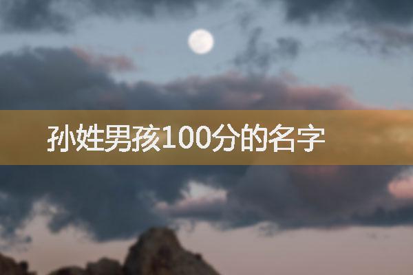 孙姓男孩100分的名字